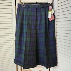 Vintage 90s Dead Stock Tartan Wool Bermuda Shorts Made In UK Small